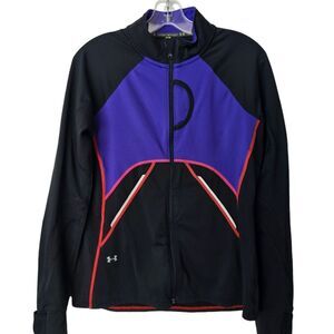 Under Armour -913 Women's Run Lightweight Jacket Black Purple Reflective Medium‎